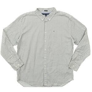 Tommy Hilfiger Gray Cotton Button-Up Shirt Men 2XL Custom Fit 80's 2 Ply